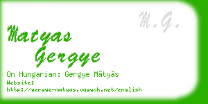 matyas gergye business card